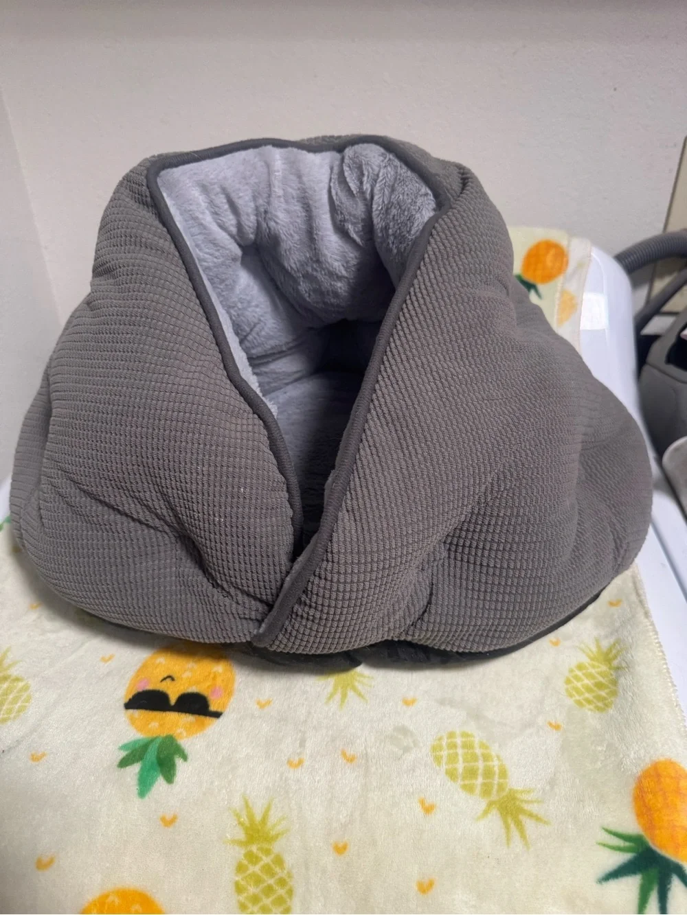 Cozy Gray Quilted Pet Bed Pod